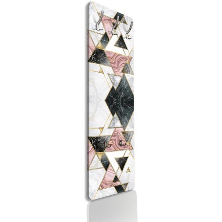 White marble with pink & black