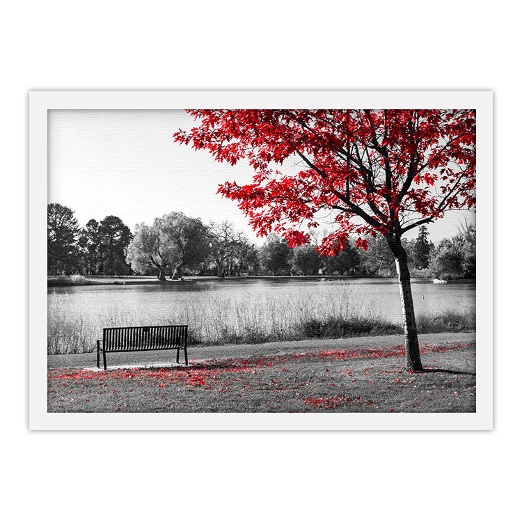 Πίνακας σε Καμβά Κόκκινο Δέντρο στο ποτάμι