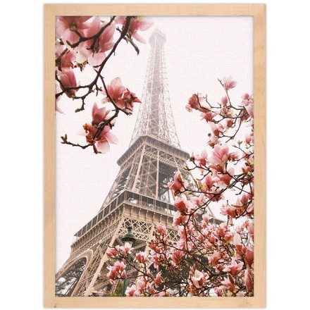 Eiffel Tower with Flowers Πίνακας σε Καμβά