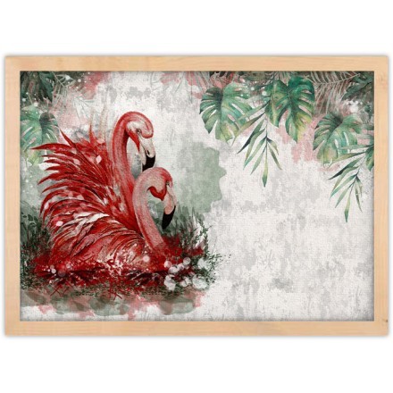 Κόκκινα Φλαμίνγκο Πίνακας σε Καμβά