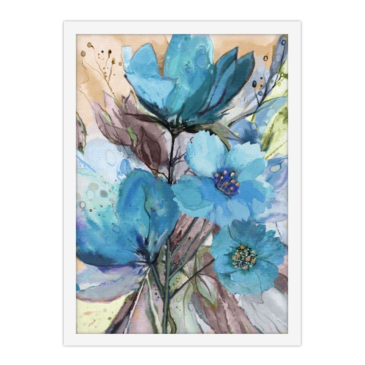 Πίνακας σε Καμβά Ανθοδέσμη με μπλε άνθοι