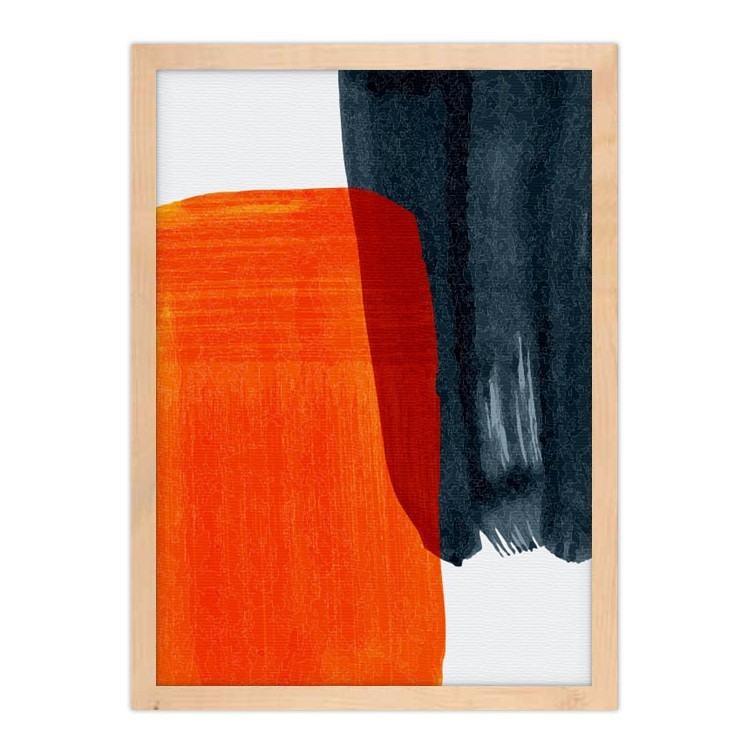 Πίνακας σε Καμβά Μαύρη & Πορτοκαλί Νερομπογιά