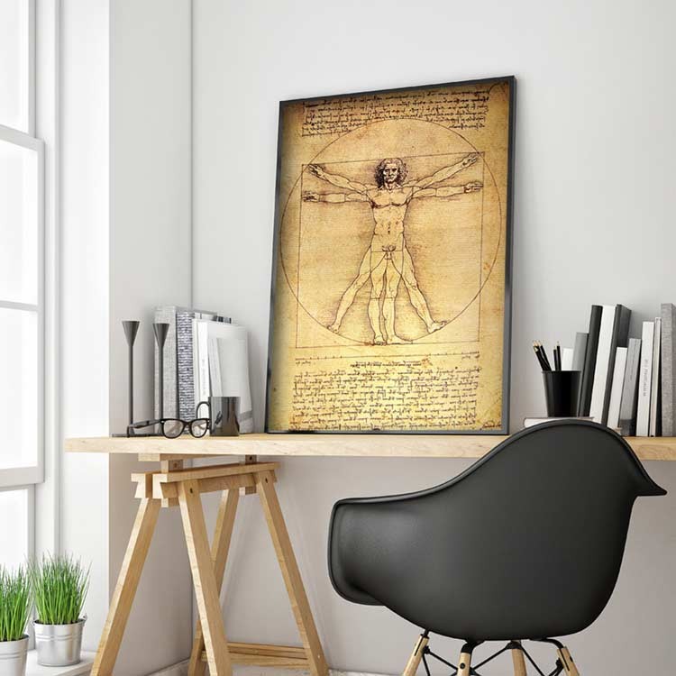 60 x 90 εκ Ο άνθρωπος του Βιτρούβιου του Λεονάρντο Ντα Βίντσι - Πίνακας σε καμβά
