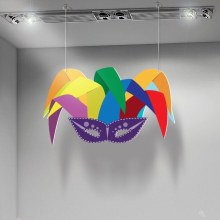 Colorful Carnival Mask Καρτολίνα Κρεμαστή