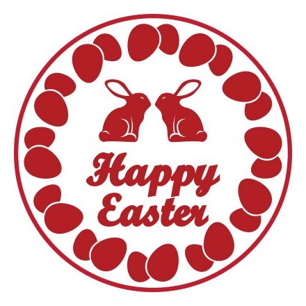 Red Rabbits Happy Easter