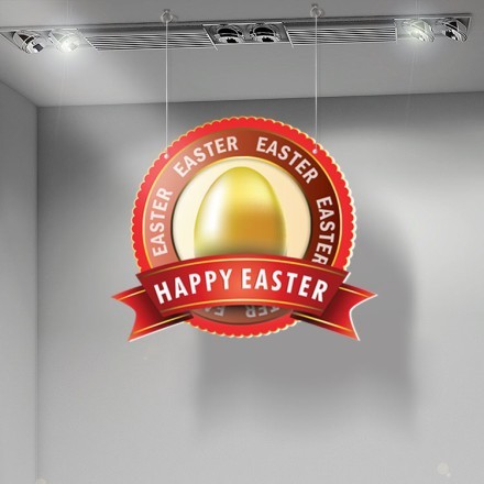 Gold Egg Happy Easter Καρτολίνα Κρεμαστή