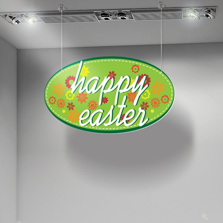 Καρτολίνα Κρεμαστή Happy Easter With Flowers