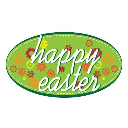 Happy Easter With Flowers