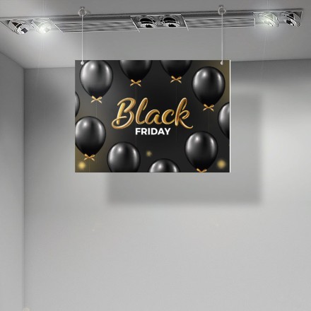 3D Balloons Black Friday Καρτολίνα Κρεμαστή