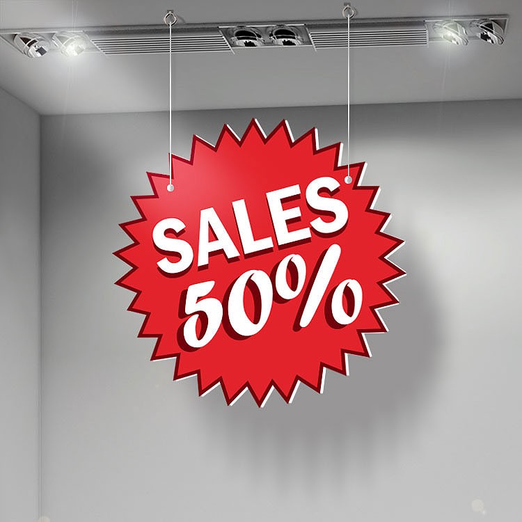 Καρτολίνα Κρεμαστή Sales 50% Red Backround