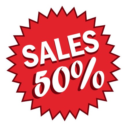 Sales 50% Red Backround