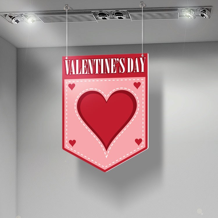 Καρτολίνα Κρεμαστή Valentine's Day Pink Hearts