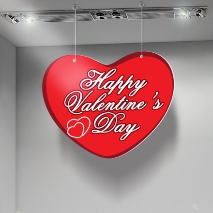 Red Heart Happy Valentine's Day Καρτολίνα Κρεμαστή