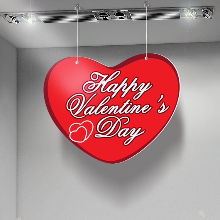Καρτολίνα Κρεμαστή Red Heart Happy Valentine's Day