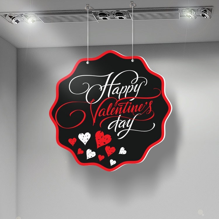 Καρτολίνα Κρεμαστή Happy Valentine's Day red black