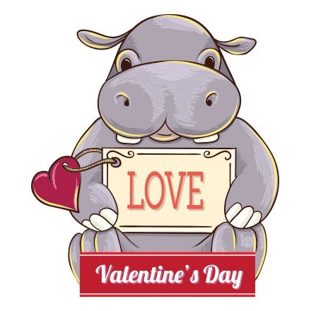 Valentine Day Hippo