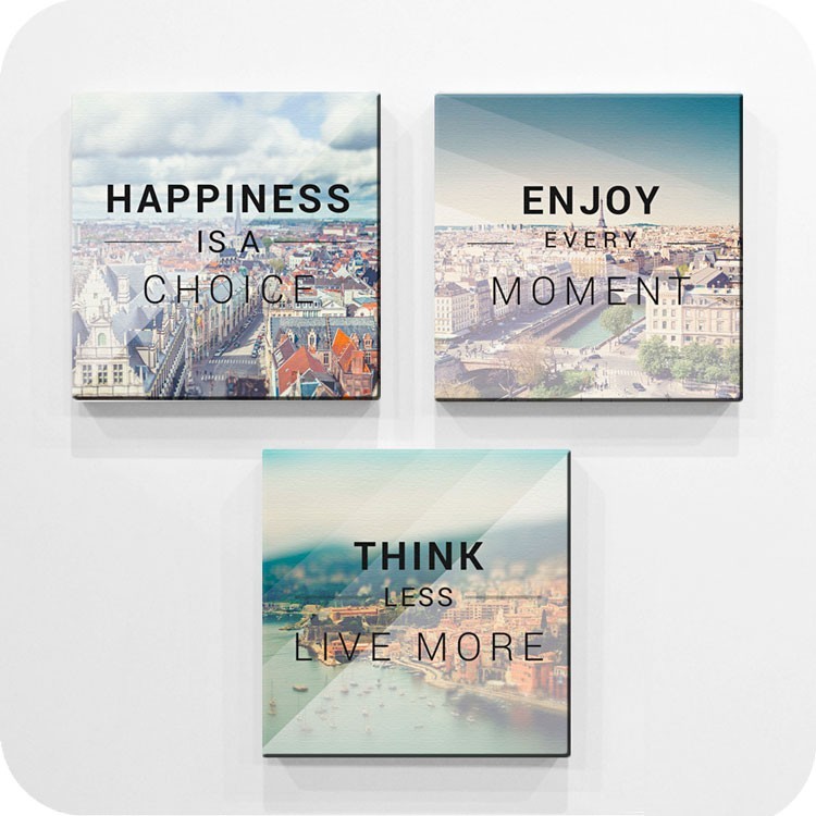 Mini Set Πίνακας Happiness..Enjoy..Think