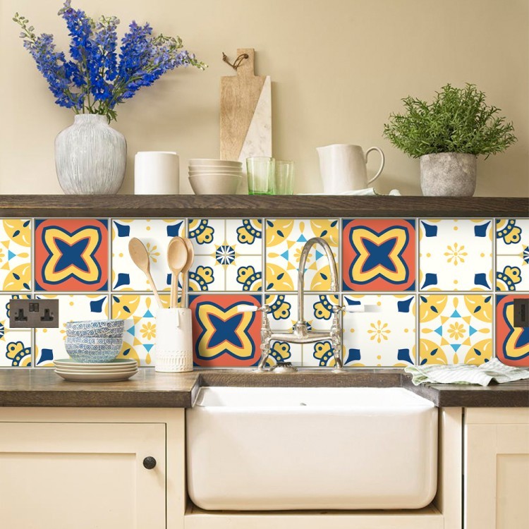 Αυτοκόλλητο πλακάκι Backsplash Αφηρημένο ισπανικό μοτίβο