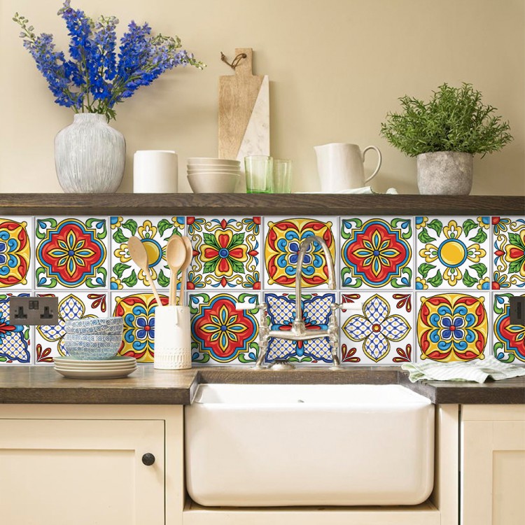 Αυτοκόλλητο πλακάκι Backsplash Αφηρημένο πορτογαλικό μοτίβο
