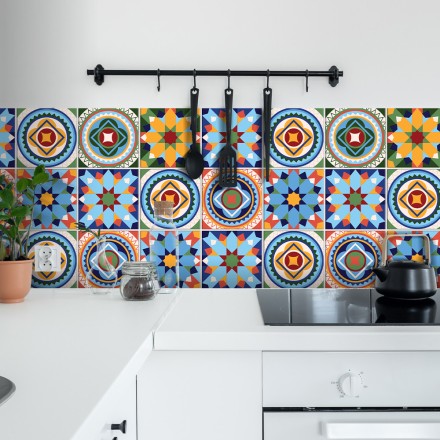 Vintage mandala μοτίβο Αυτοκόλλητο πλακάκι Backsplash