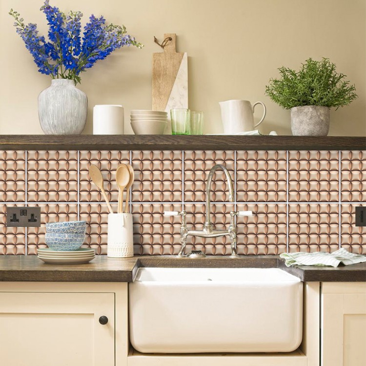 Αυτοκόλλητο πλακάκι Backsplash Bronze Μοτίβο