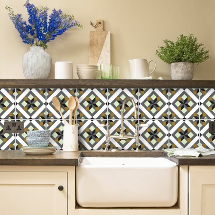 Σχέδιο με κύβο Αυτοκόλλητο πλακάκι Backsplash