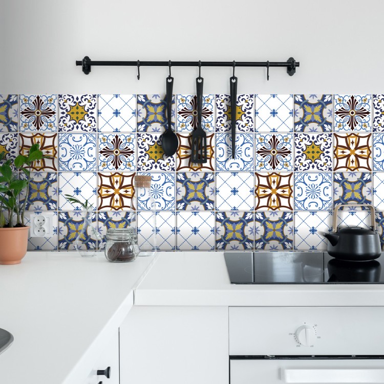 Αυτοκόλλητο πλακάκι Backsplash Contrast retro πολύχρωμο μοτίβο