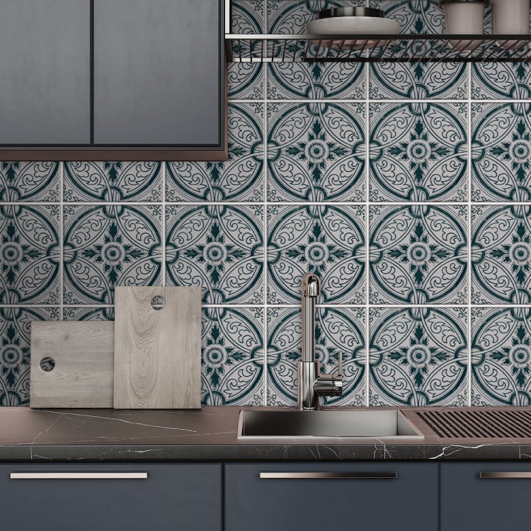 Αυτοκόλλητο πλακάκι Backsplash Μοτίβο σε γκρι abstract αποχρώσεις