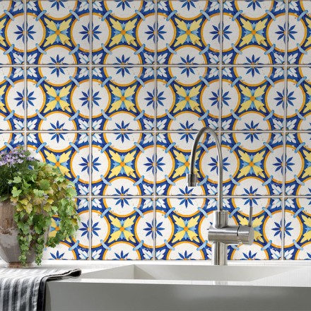Πορτογαλικό azulejos μοτίβο Αυτοκόλλητο πλακάκι Backsplash