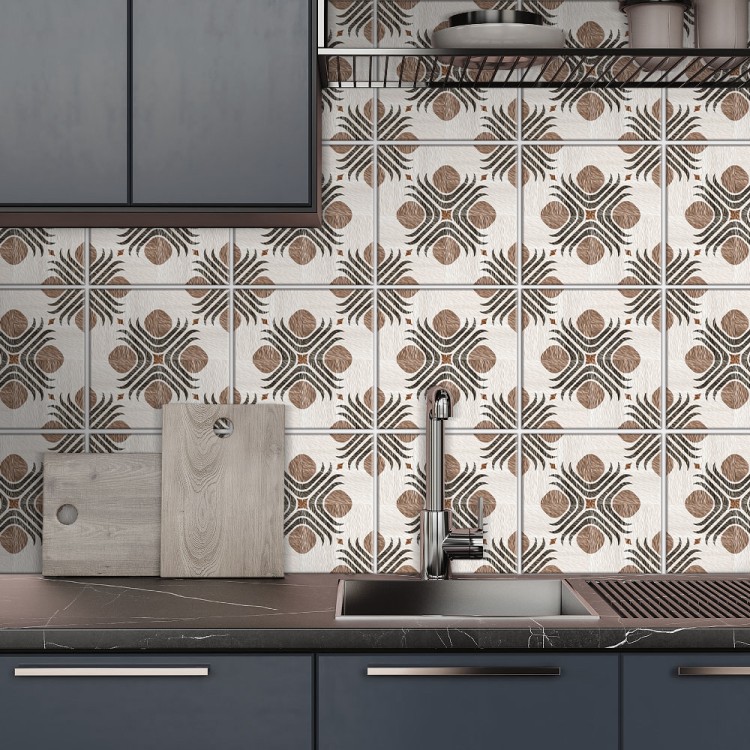 Αυτοκόλλητο πλακάκι Backsplash Ξύλινο Σχέδιο