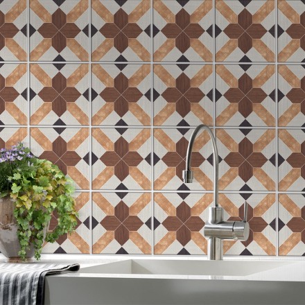 Μοτίβο Χρώμα Ξύλινο Αυτοκόλλητο πλακάκι Backsplash