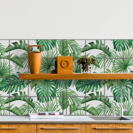 Πράσινα Φύλλα Αυτοκόλλητο πλακάκι Backsplash
