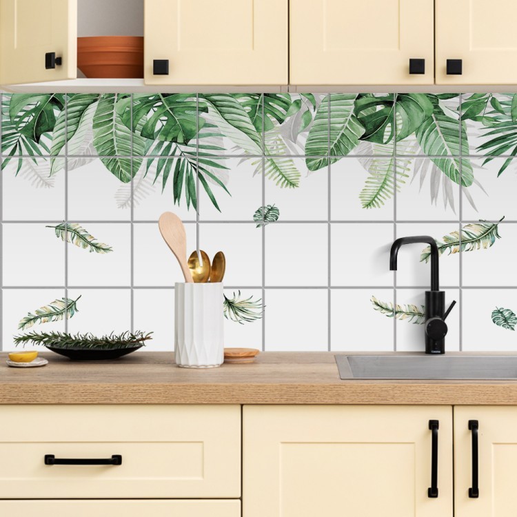 Αυτοκόλλητο πλακάκι Backsplash Φύλλα ζούγκλας
