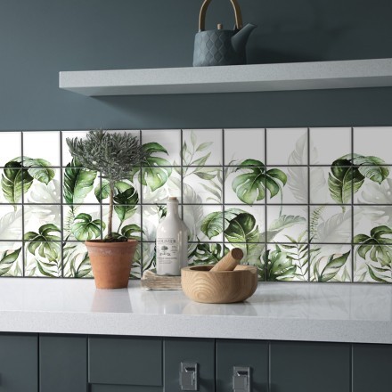Τροπική Ζούγκλα Αυτοκόλλητο πλακάκι Backsplash