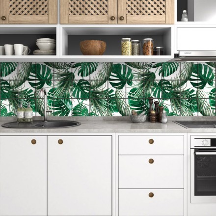 Floral Αυτοκόλλητο πλακάκι Backsplash