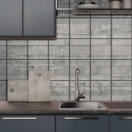 Σκυρόδεμα Αυτοκόλλητο πλακάκι Backsplash