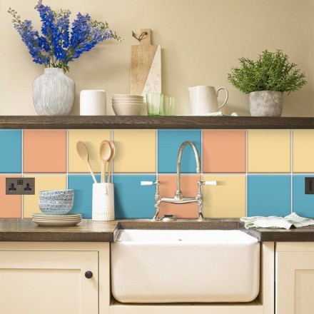 Ivory - Light blue - Baby doll Αυτοκόλλητο πλακάκι Backsplash