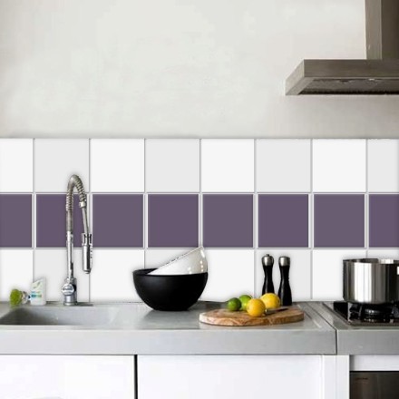 Bishop purple (8 τεμάχια) Αυτοκόλλητο πλακάκι τοίχου