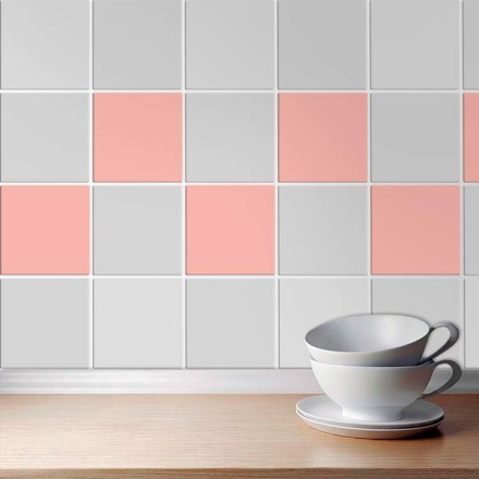 Dalhia pink (8 τεμάχια) Αυτοκόλλητο πλακάκι τοίχου
