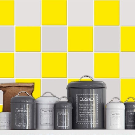 Lemon yellow (8 τεμάχια) Αυτοκόλλητο πλακάκι τοίχου