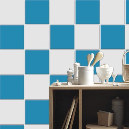 Sky blue (8 τεμάχια) Αυτοκόλλητο πλακάκι τοίχου