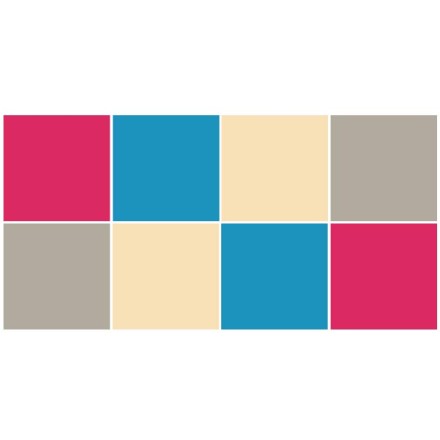 Concrate grey - Antique white - Sky blue - Cyclamen (8 τεμάχια)