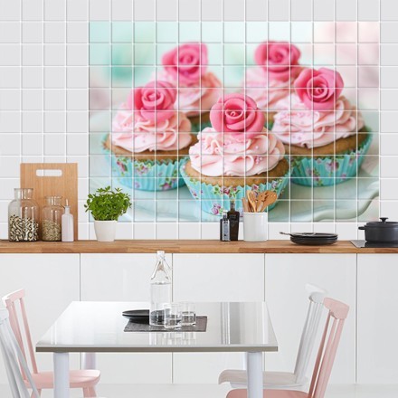 Cupcake Αυτοκόλλητο πλακάκι τοίχου