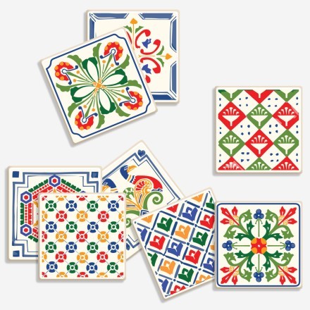 Πολύχρωμο retro μοτίβο (8 τεμάχια)