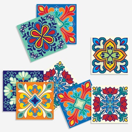 Πολύχρωμο ιταλικό floral μοτίβο (8 τεμάχια)