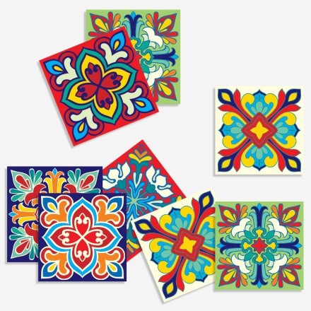 Πολύχρωμο ιταλικό floral μοτίβο (8 τεμάχια)