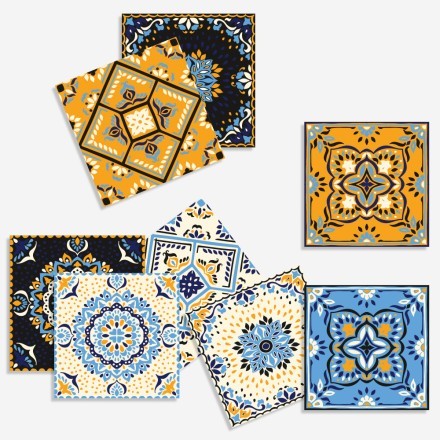 Πολύχρωμο mandala μοτίβο (8 τεμάχια)