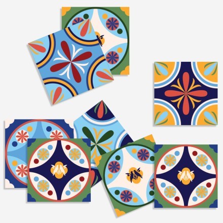 Vintage azulejos μοτίβο (8 τεμάχια)
