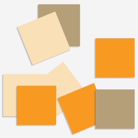 Silk grey - Antique white - Light orange (6 τεμάχια)