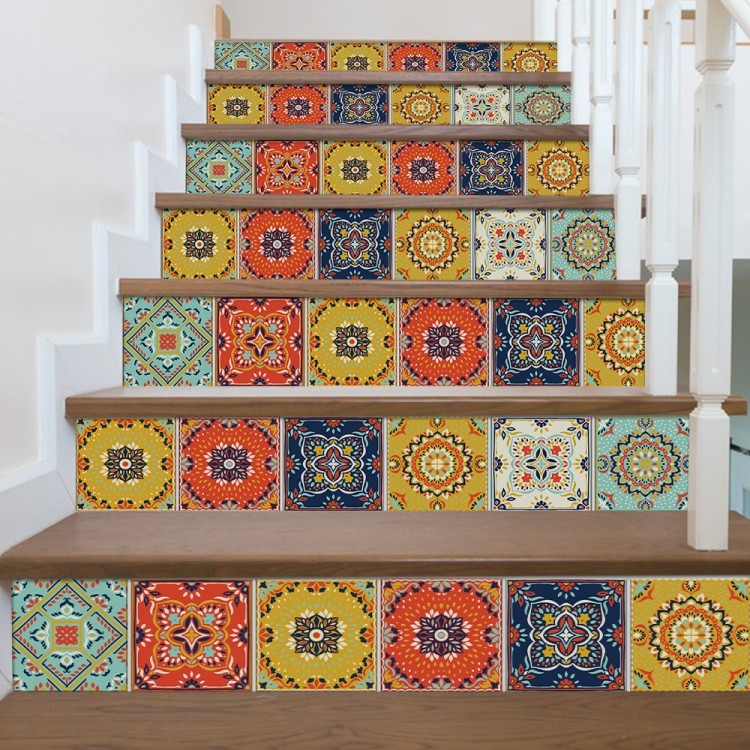 Αυτοκόλλητο Σκάλας Παραδοσιακό μαροκινό μωσαϊκό μοτίβο